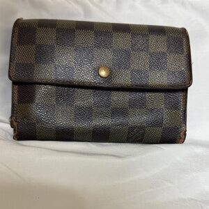 Louis Vuitton Damier Ebene Check Canvas Men's Wallet in Brown
